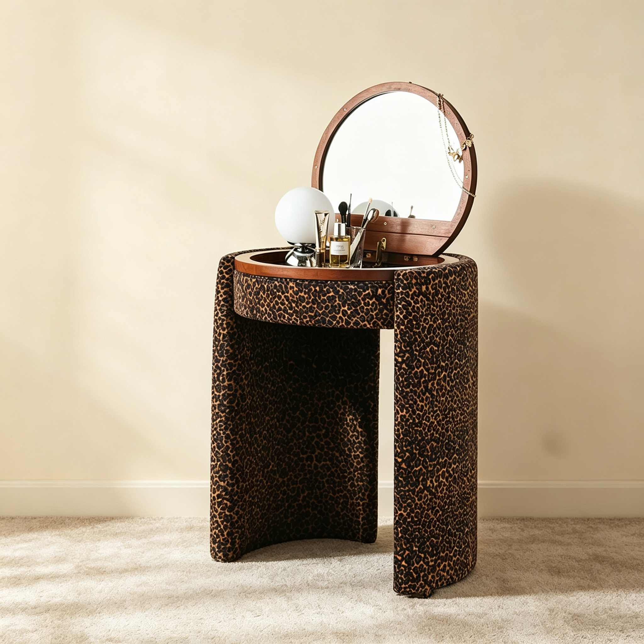 🎉 Exclusive Deal · Limited Stock🎉 Modern Makeup Vanity Set with LED Mirror, Stool & Large Storage