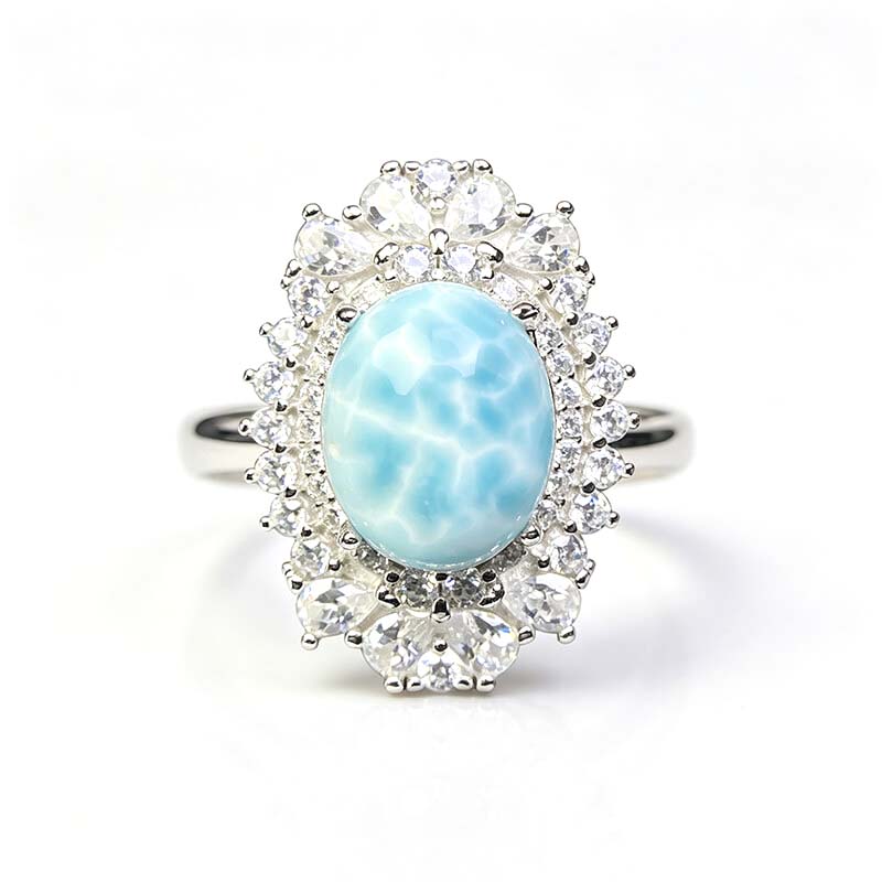 Marisol Larimar Petal Halo Ring