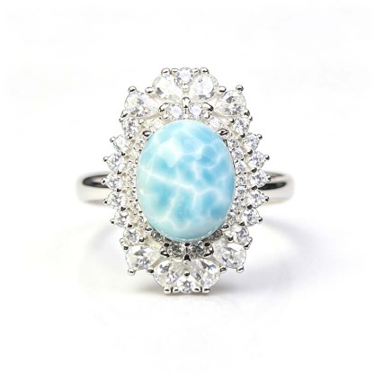 Marisol Larimar Petal Halo Ring