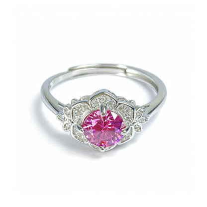 Florentina Pink Moissanite Promise Ring