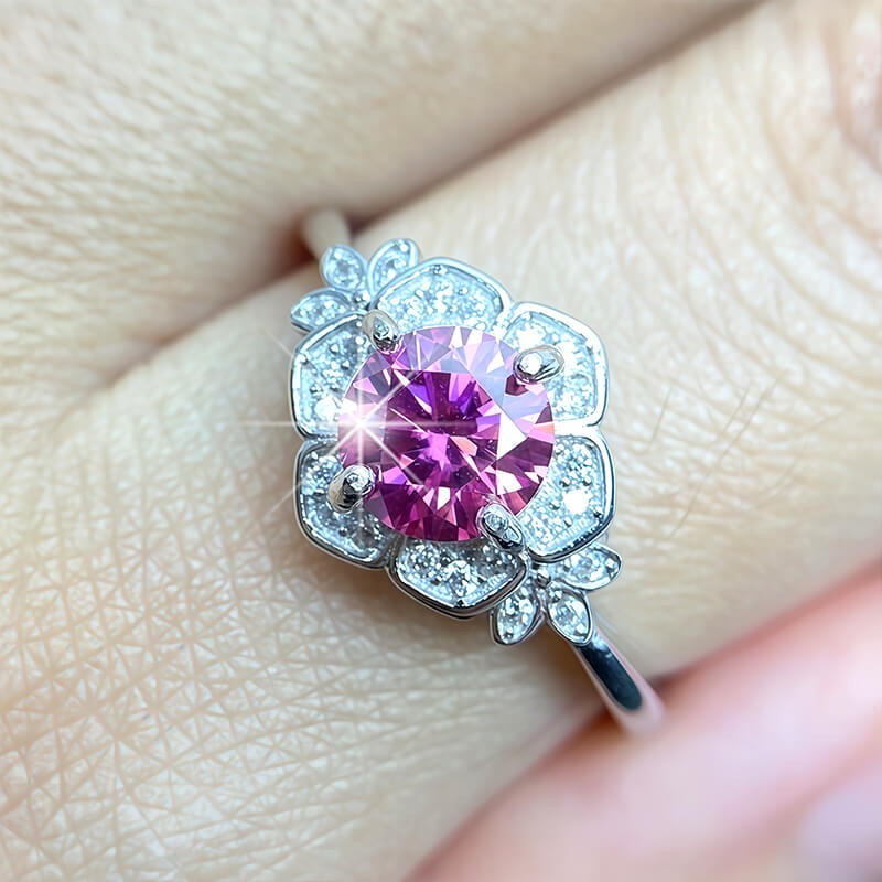Florentina Pink Moissanite Promise Ring