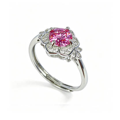 Florentina Pink Moissanite Promise Ring