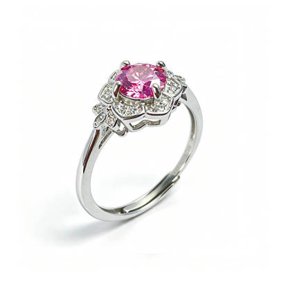 Florentina Pink Moissanite Promise Ring