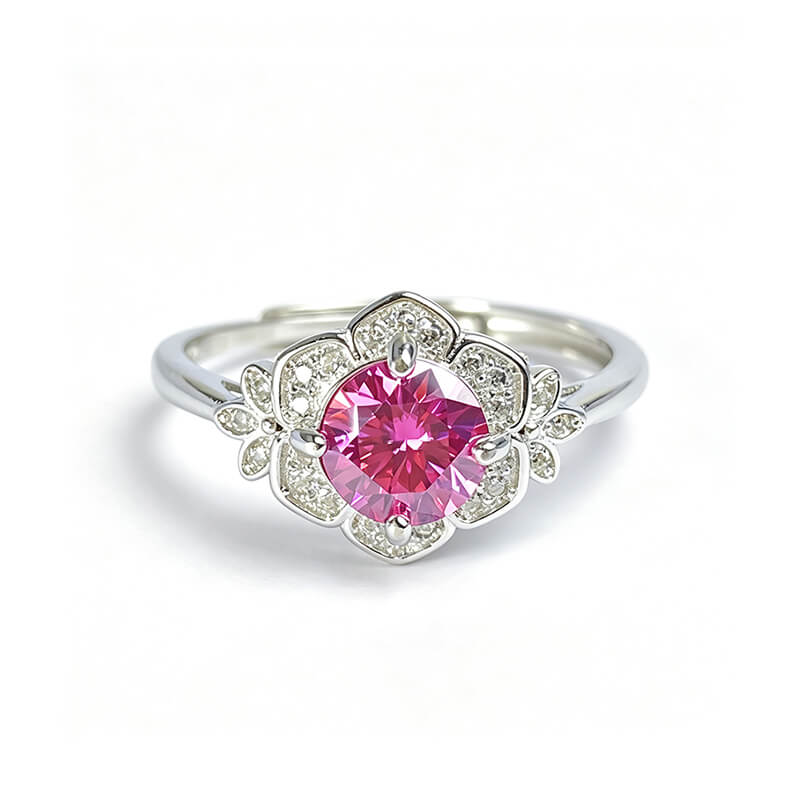 Florentina Pink Moissanite Promise Ring