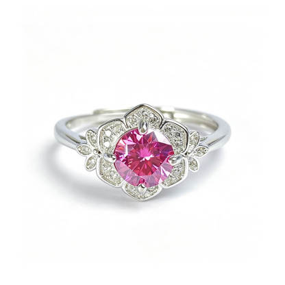Florentina Pink Moissanite Promise Ring