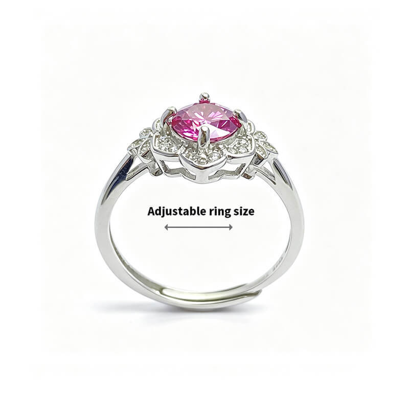 Florentina Pink Moissanite Promise Ring