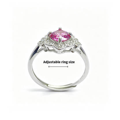 Florentina Pink Moissanite Promise Ring