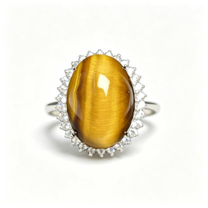Lionheart Tiger’s Eye Halo Ring