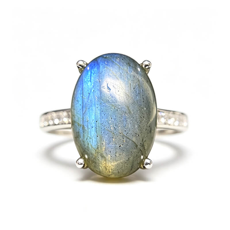 Aurora Labradorite Prong Set Ring