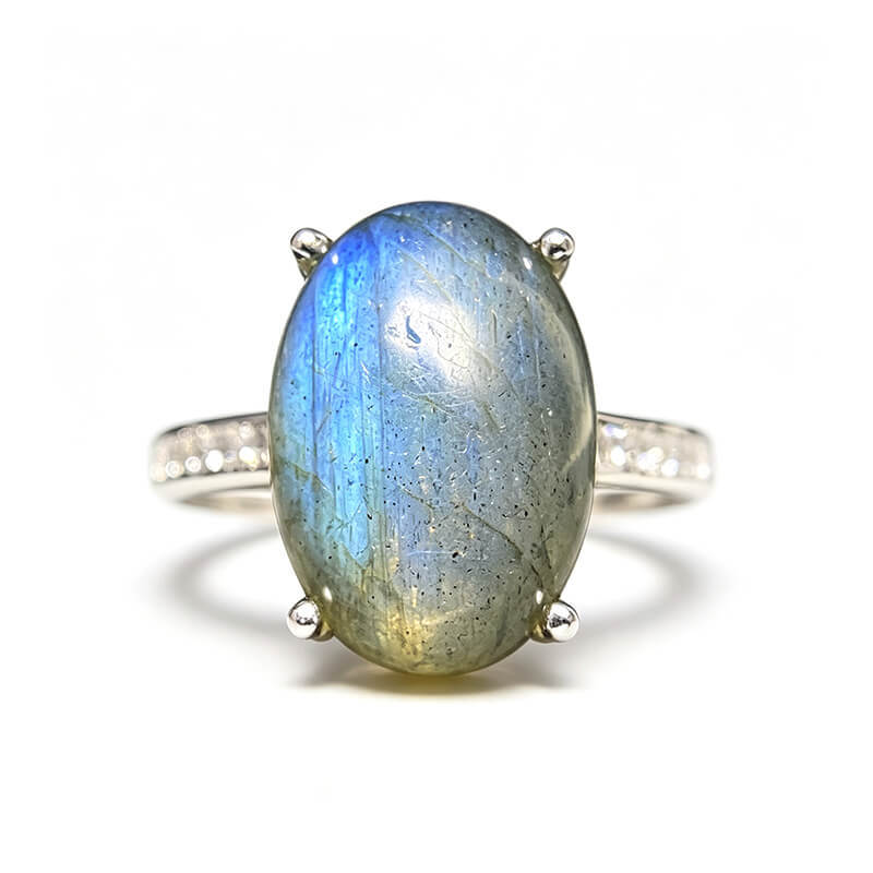 Aurora Labradorite Prong Set Ring