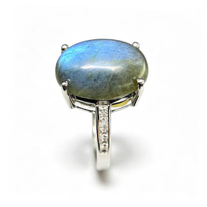 Aurora Labradorite Prong Set Ring