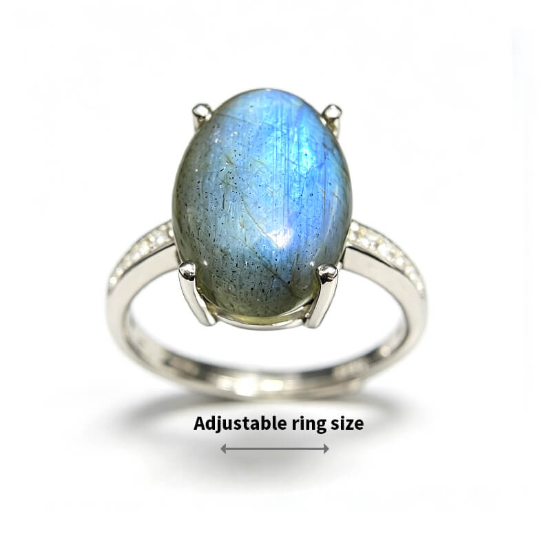 Aurora Labradorite Prong Set Ring