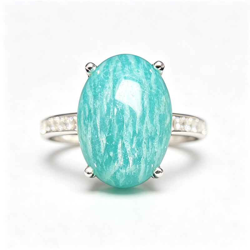 Liora Amazonite Halo Statement Ring