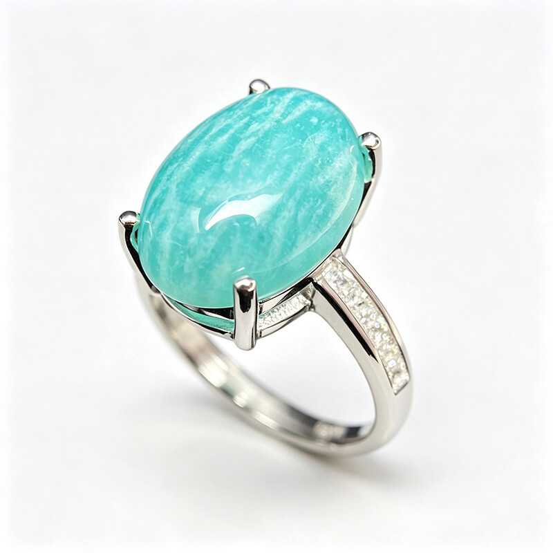 Liora Amazonite Halo Statement Ring