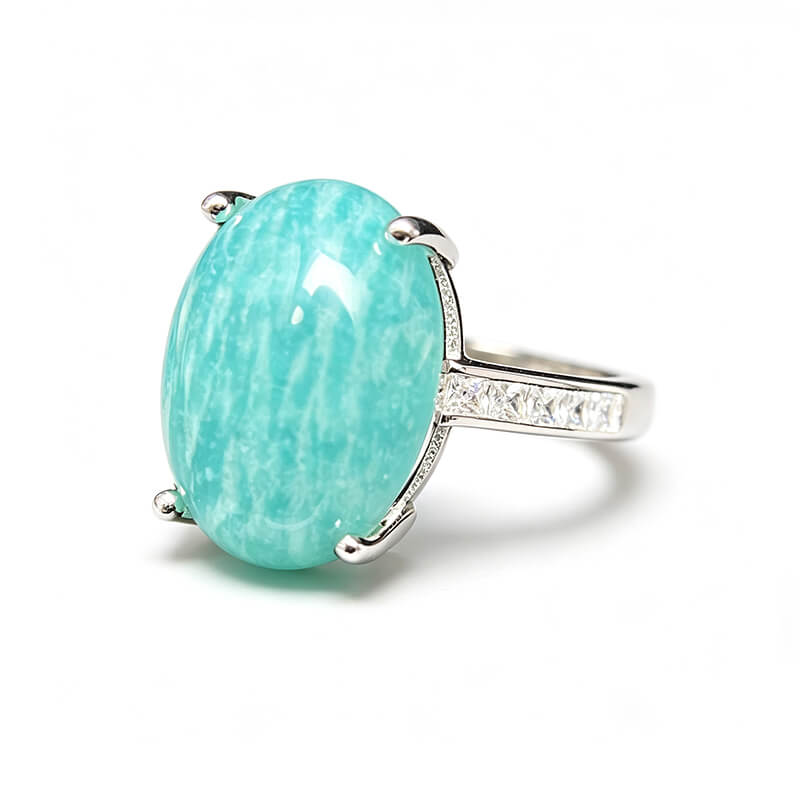Liora Amazonite Halo Statement Ring