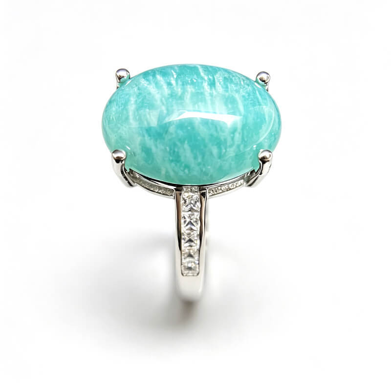 Liora Amazonite Halo Statement Ring
