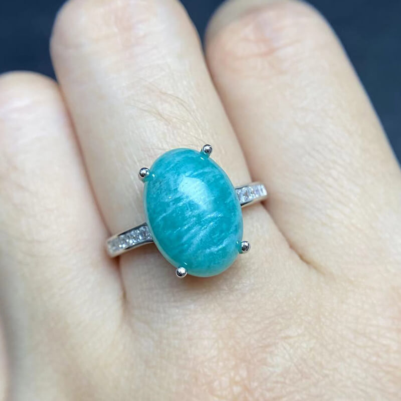 Liora Amazonite Halo Statement Ring