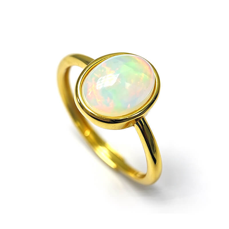 Elara Minimalist Opal Statement Ring