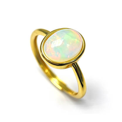 Elara Minimalist Opal Statement Ring