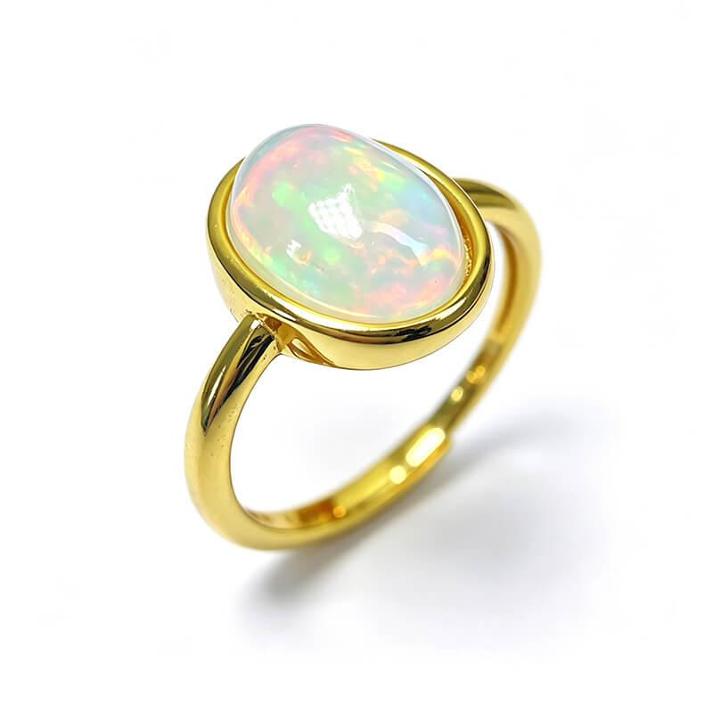 Elara Minimalist Opal Statement Ring