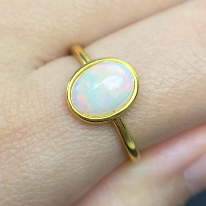 Elara Minimalist Opal Statement Ring