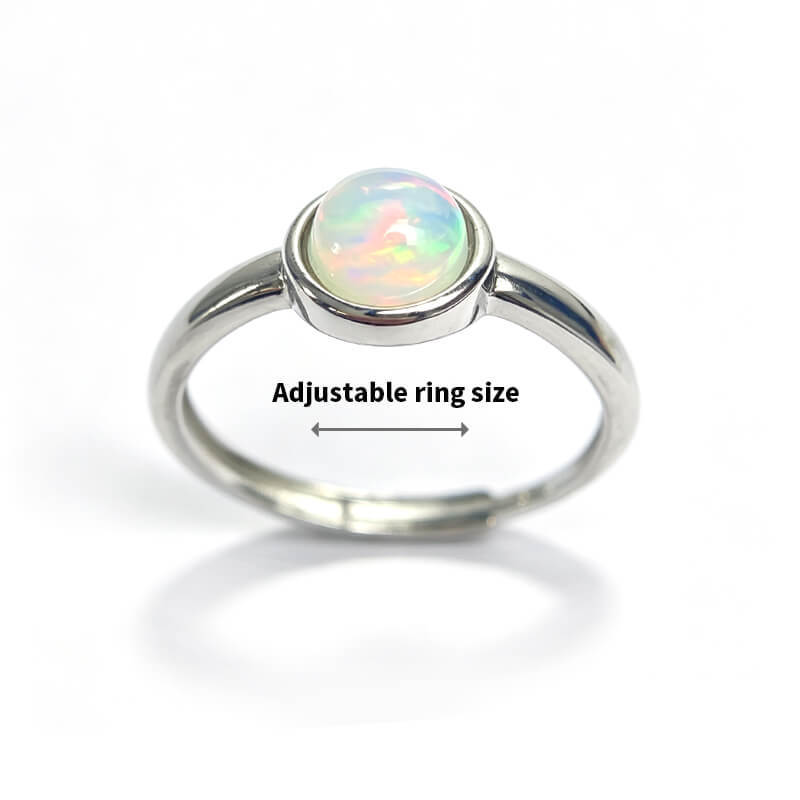 Maren Minimalist Round Opal Dainty Ring