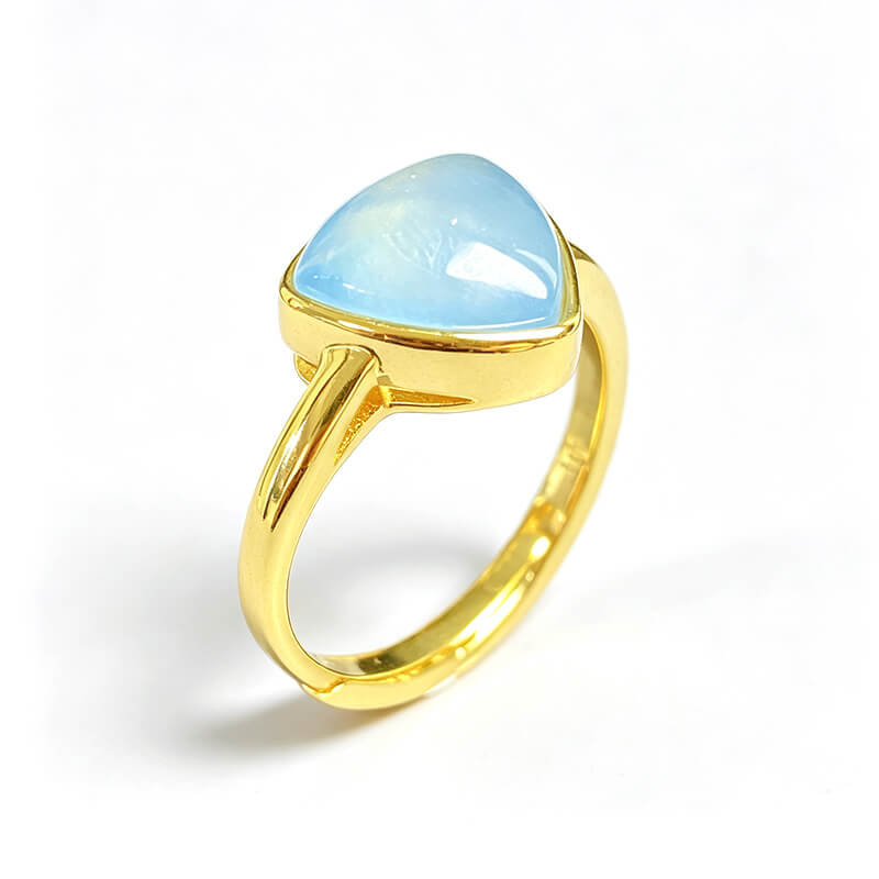 Marin Geometric Aquamarine Statement Ring