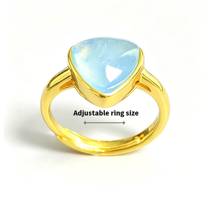 Marin Geometric Aquamarine Statement Ring