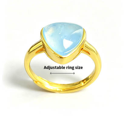 Marin Geometric Aquamarine Statement Ring