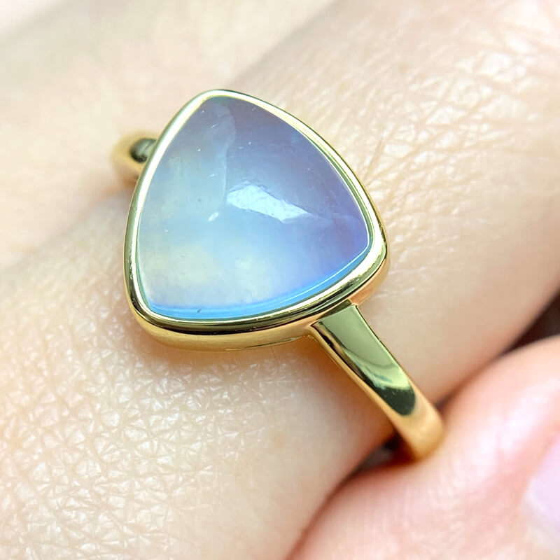 Marin Geometric Aquamarine Statement Ring