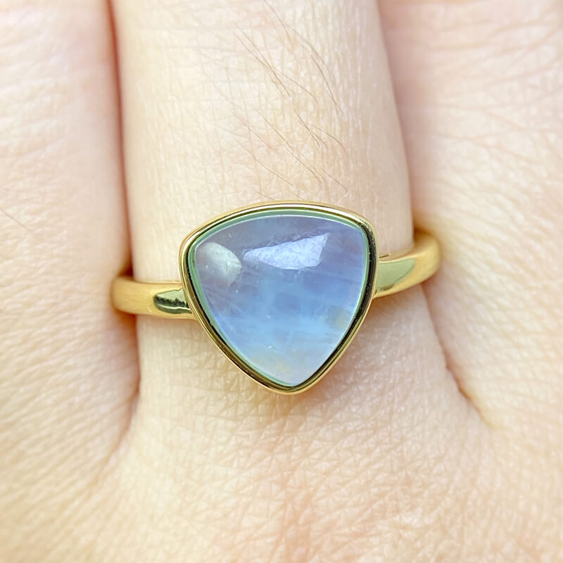 Marin Geometric Aquamarine Statement Ring