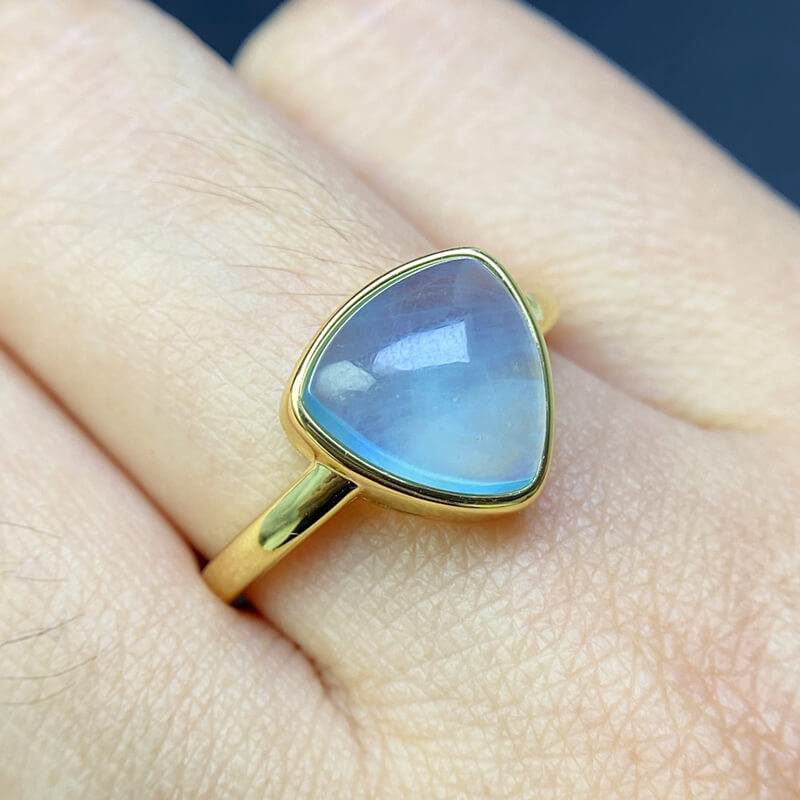 Marin Geometric Aquamarine Statement Ring