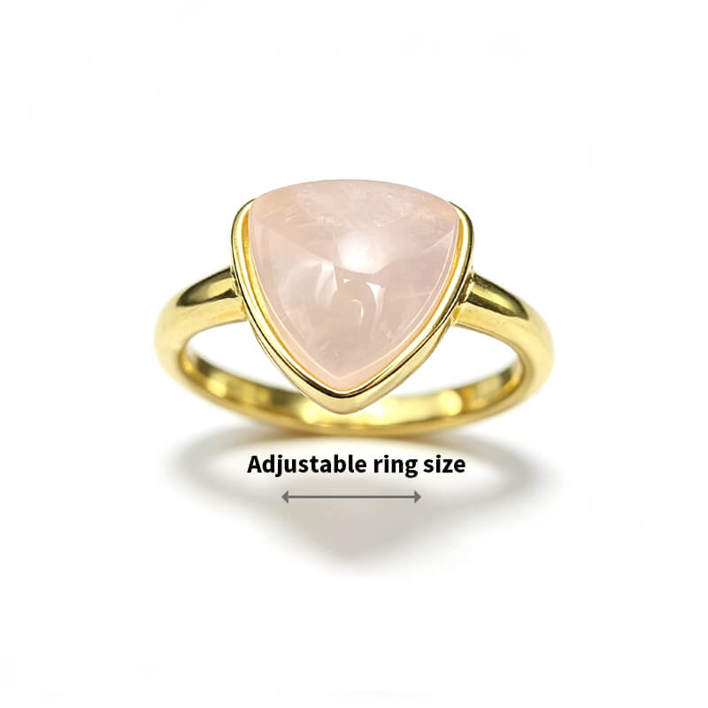 Seren Geometric Rose Quartz Statement Ring