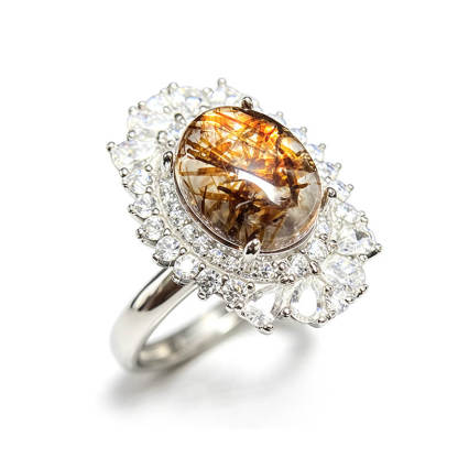 Aurelia Double Halo Super Seven Crystal Silver Ring