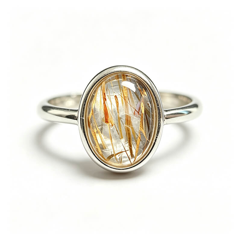 Elowen Minimalist Rutilated Super Seven Statement Ring