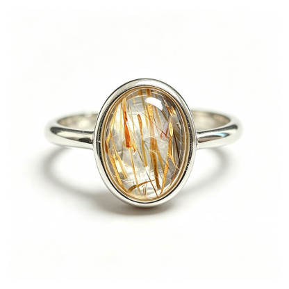Elowen Minimalist Rutilated Super Seven Statement Ring