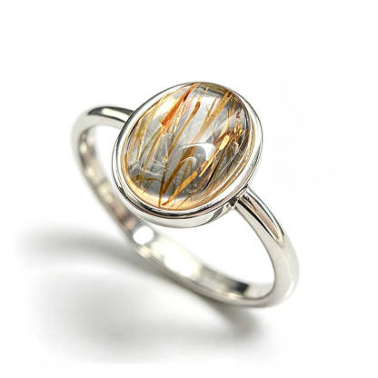 Elowen Minimalist Rutilated Super Seven Statement Ring