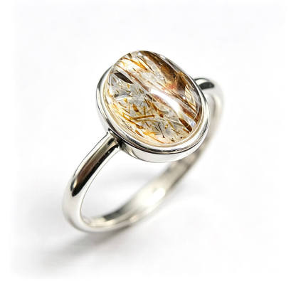 Elowen Minimalist Rutilated Super Seven Statement Ring