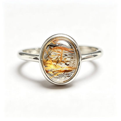 Elowen Minimalist Rutilated Super Seven Statement Ring