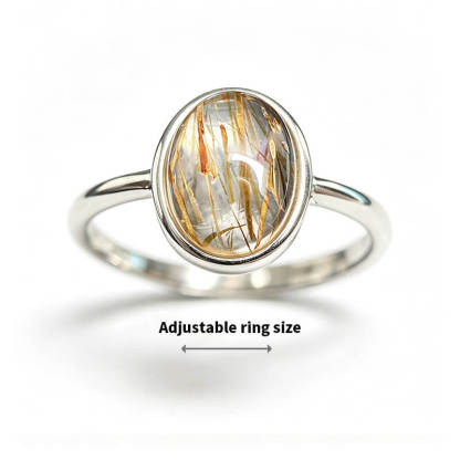 Elowen Minimalist Rutilated Super Seven Statement Ring