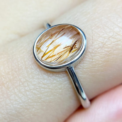 Elowen Minimalist Rutilated Super Seven Statement Ring