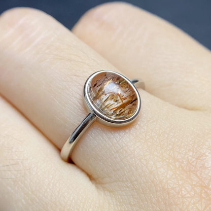 Elowen Minimalist Rutilated Super Seven Statement Ring