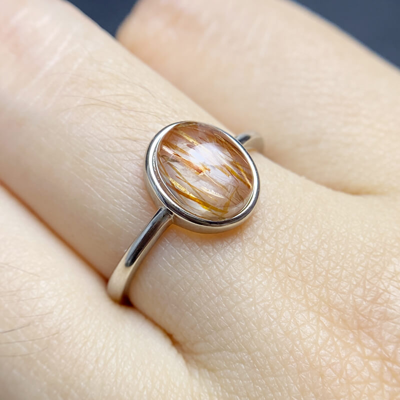 Elowen Minimalist Rutilated Super Seven Statement Ring