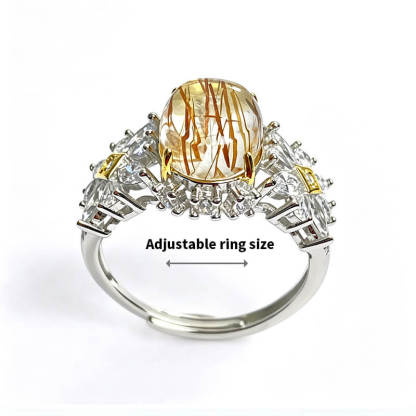 Flora Two-Tone Rutilated Super Seven Silver Ring