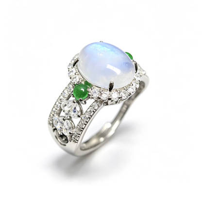 Lunara Halo Moonstone Silver Ring