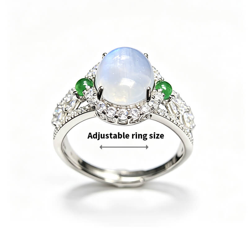 Lunara Halo Moonstone Silver Ring