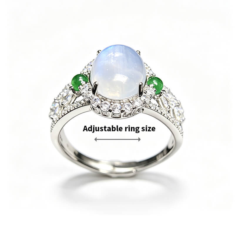 Lunara Halo Moonstone Silver Ring