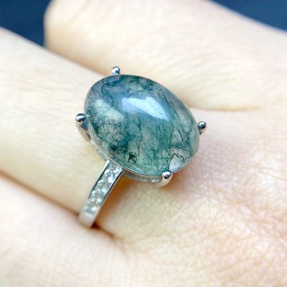 Thalassa Nature Moss Agate Statement Ring