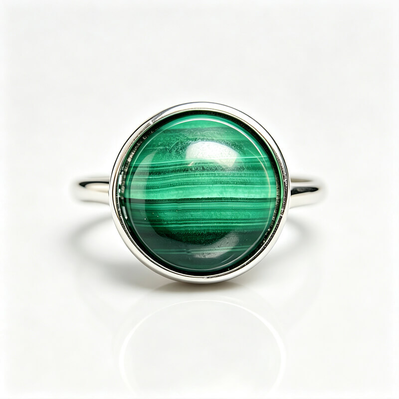 Seraphina Bezel Malachite Silver Ring