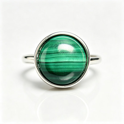Seraphina Bezel Malachite Silver Ring